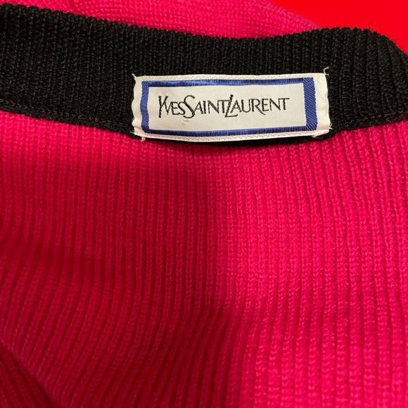 Vintage Yves Saint Laurent cardigan fuchsia - Picture 11 of 13
